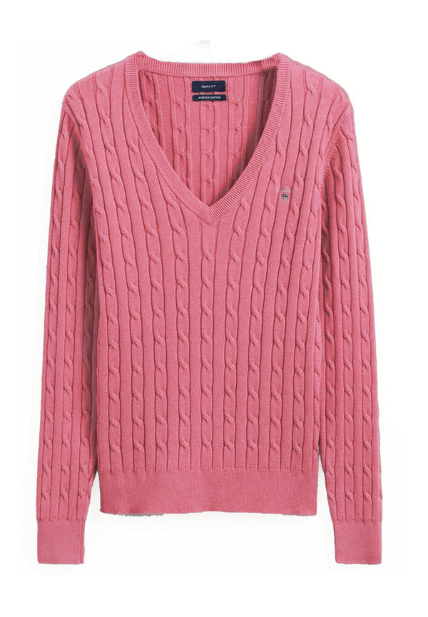 Gant - Stickade tröjor & koftor - Rosa - Dam - Storlek: Xl,L