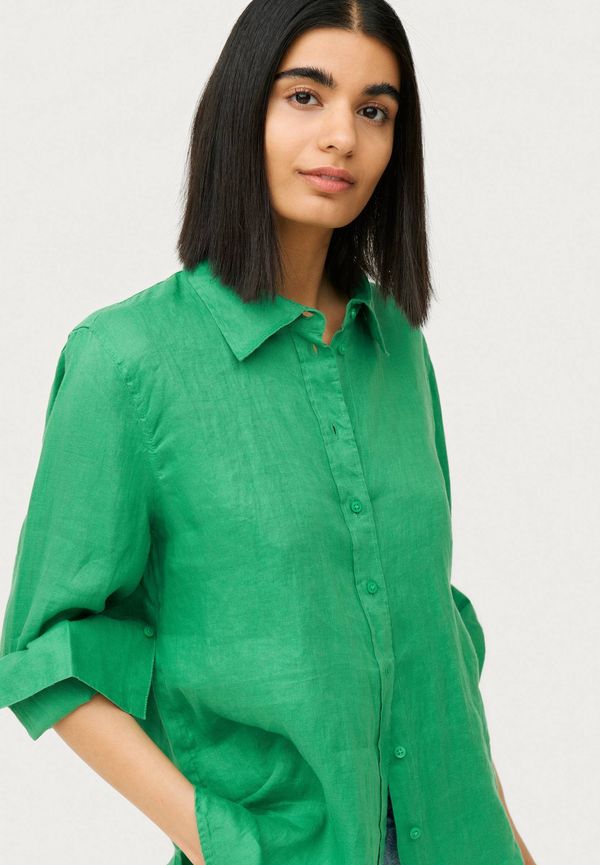 Gina Tricot - Linneskjorta Lovisa Linen Shirt - Grön