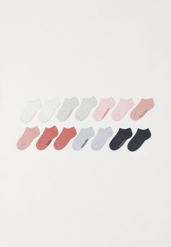 H & M - 14-pack ankelstrumpor - Rosa