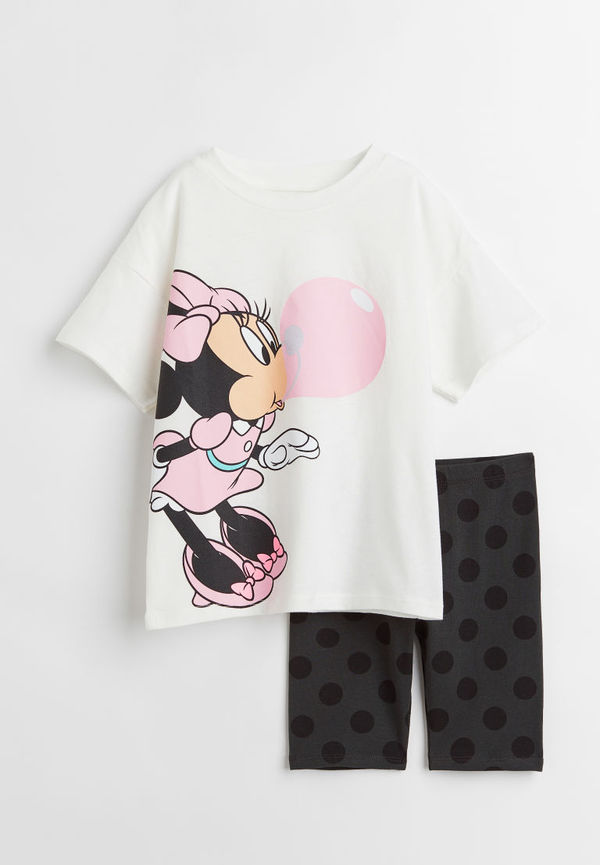 H & M - 2-delat set med tryck - Vit