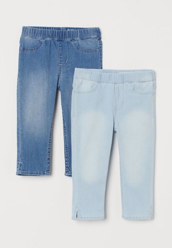 H & M - 2-pack caprileggings i denim - Blå