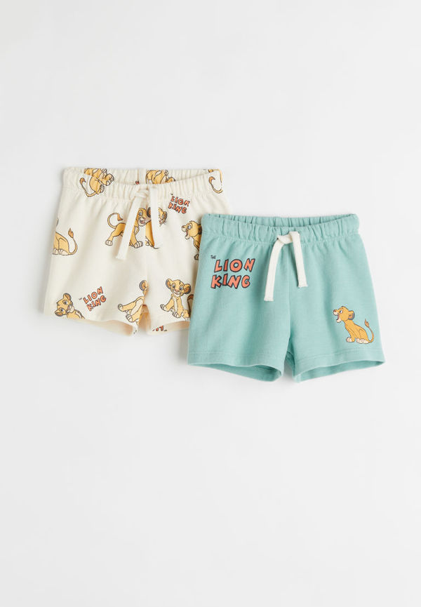 H & M - 2-pack shorts med tryck - Turkos