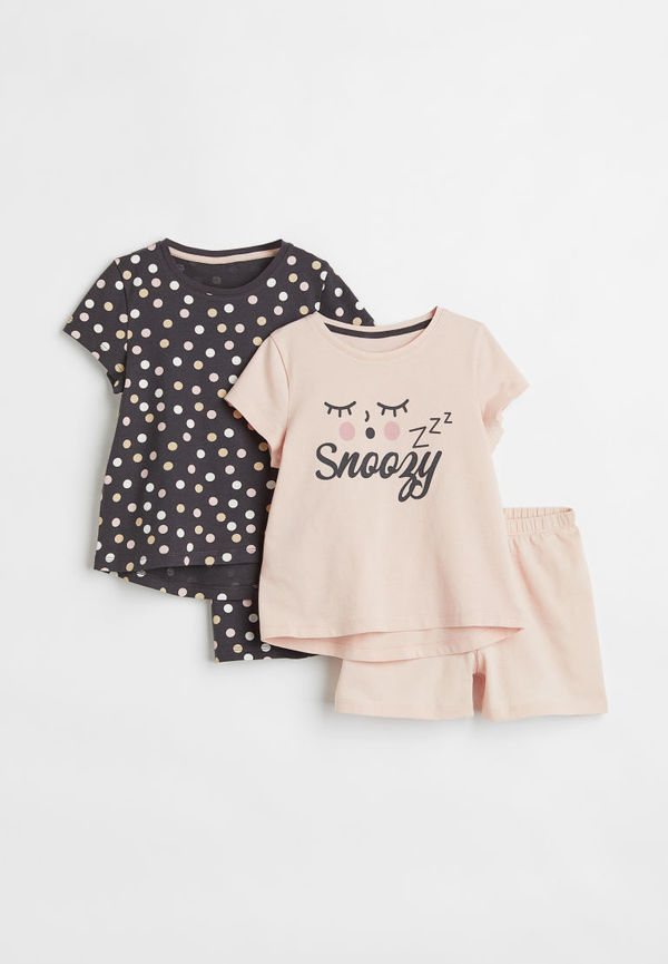 H & M - 2-pack trikåpyjamas - Rosa