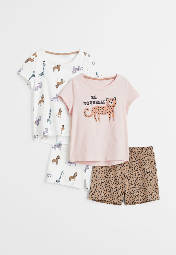 H & M - 2-pack trikåpyjamas - Rosa