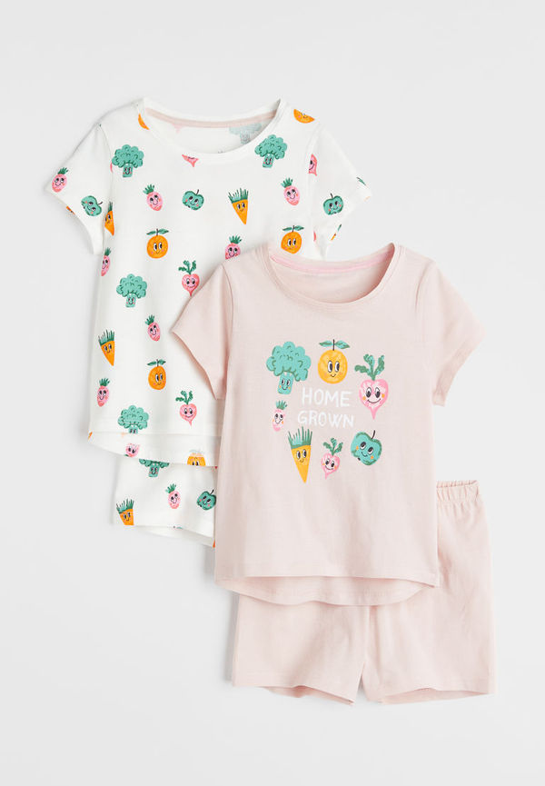 H & M - 2-pack trikåpyjamas - Rosa