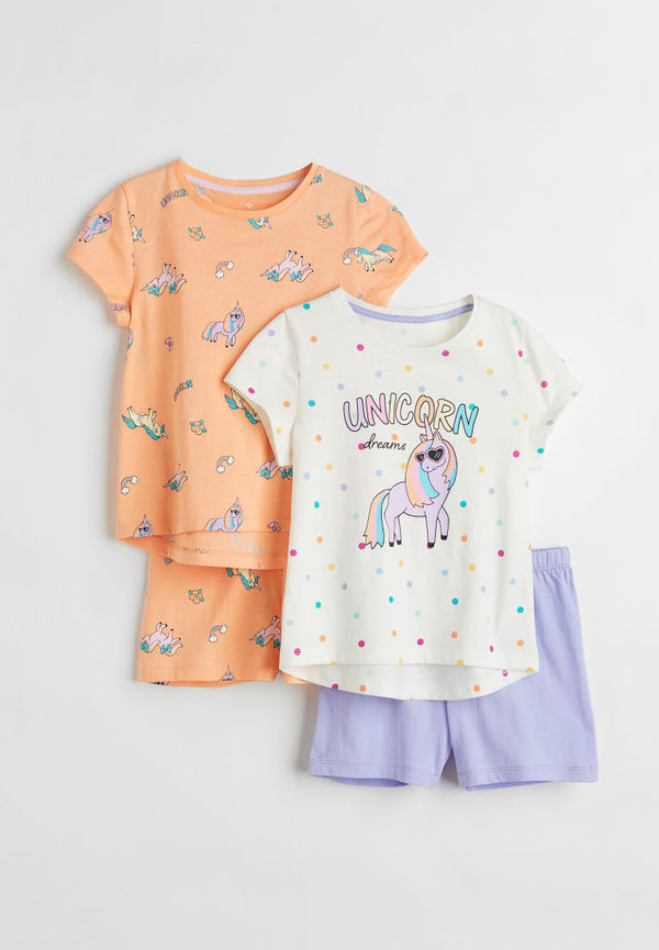 H & M - 2-pack trikåpyjamas - Vit