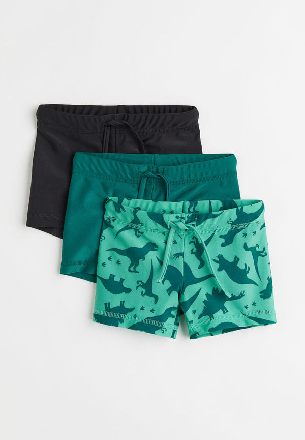 H & M - 3-pack badshorts - Grön