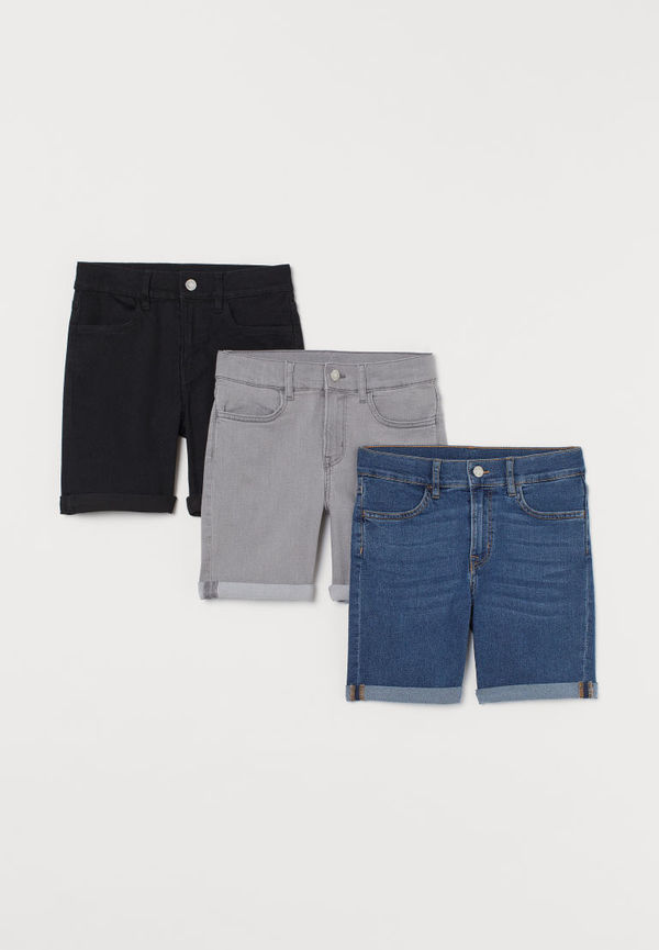 H & M - 3-pack jeansshorts - Svart