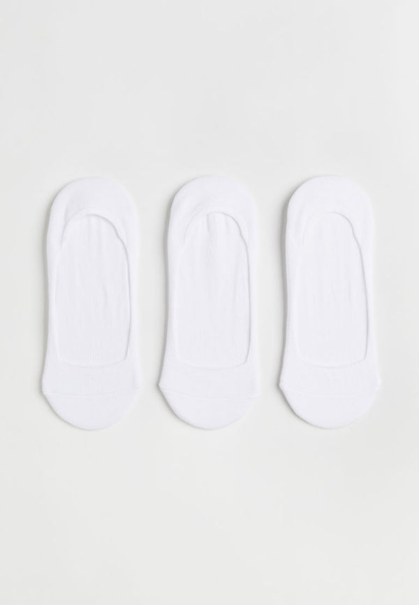 H & M - 3-pack no-show socks - Vit