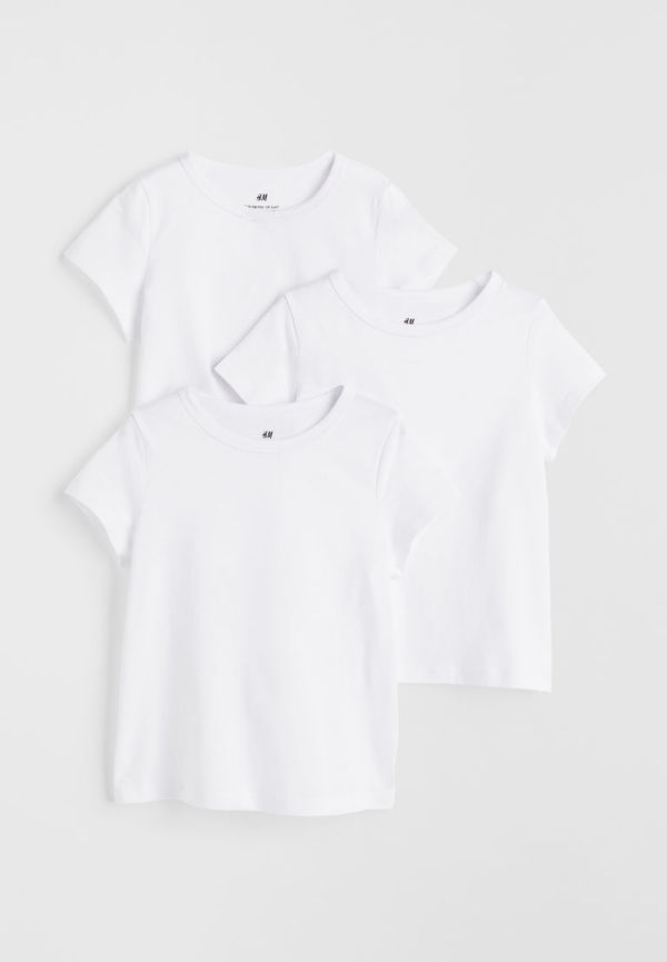 H & M - 3-pack t-shirt - Vit