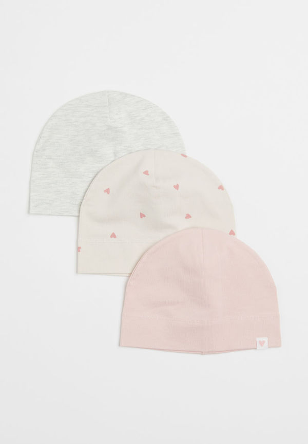 H & M - 3-pack trikåmössa i bomull - Beige