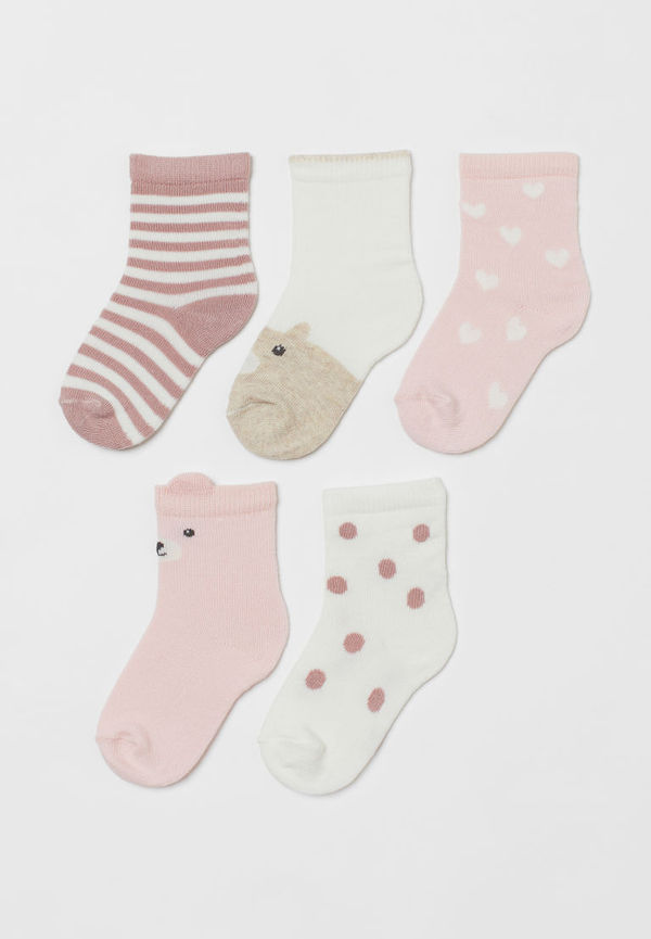 H & M - 5-pack strumpor - Rosa