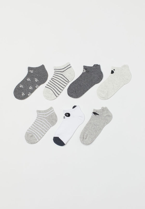 H & M - 7-pack ankelstrumpor - Grå