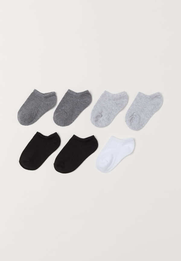 H & M - 7-pack ankelstrumpor - Grå