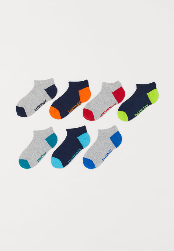 H & M - 7-pack ankelstrumpor - Grå