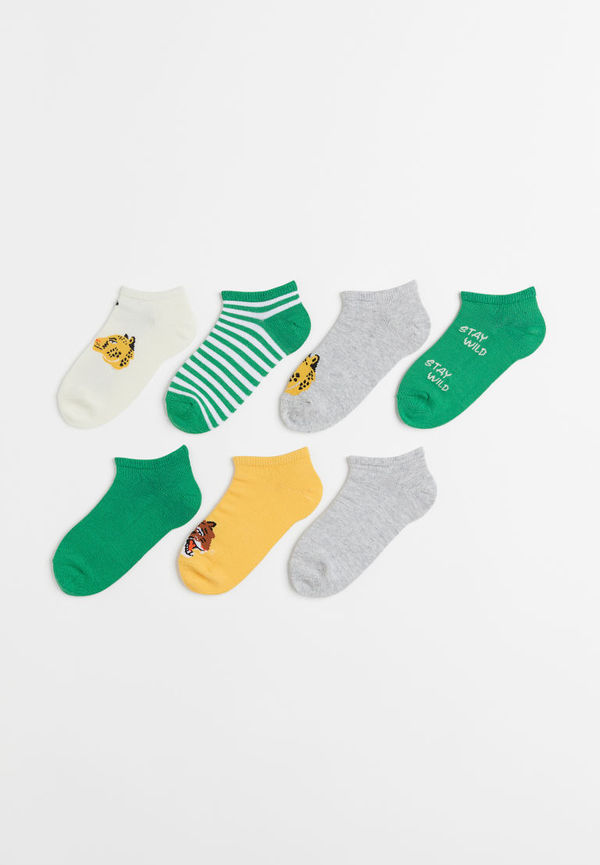 H & M - 7-pack ankelstrumpor - Grön