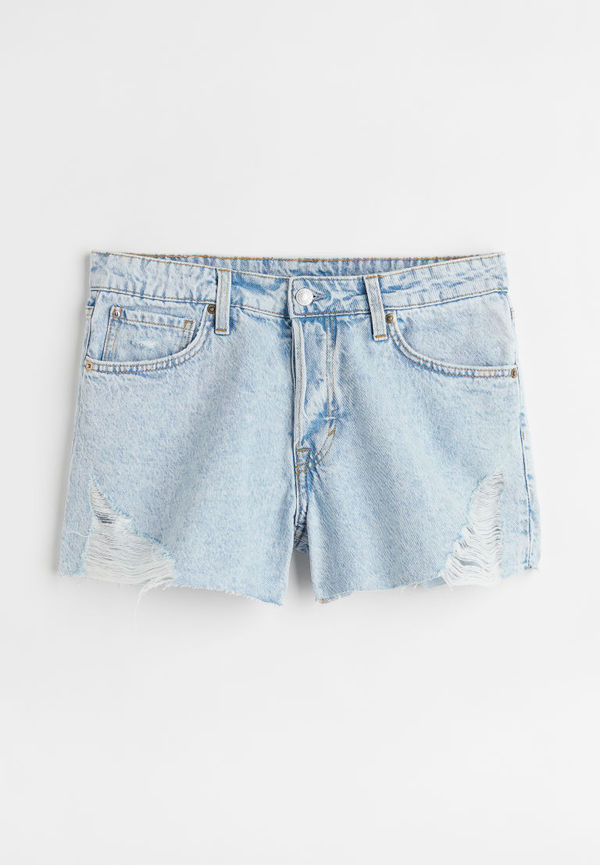 H & M - 90's Boyfriend Low Denim shorts - Blå
