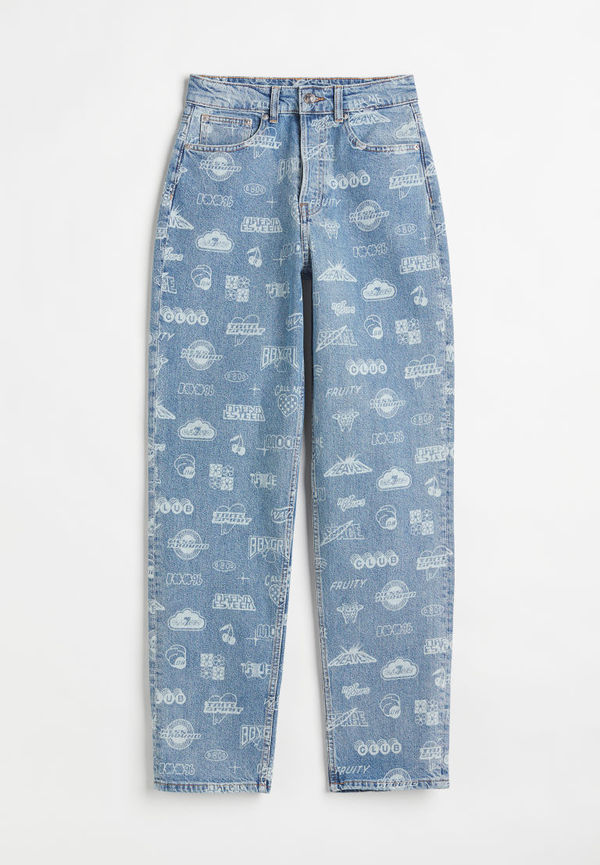 H & M - 90's Straight High Jeans - Blå