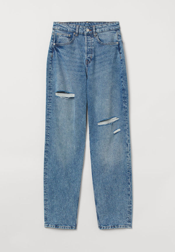 H & M - 90's Straight High Jeans - Blå