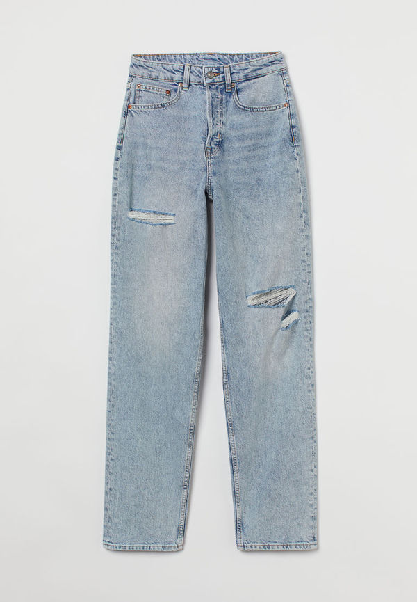 H & M - 90's Straight High Jeans - Blå