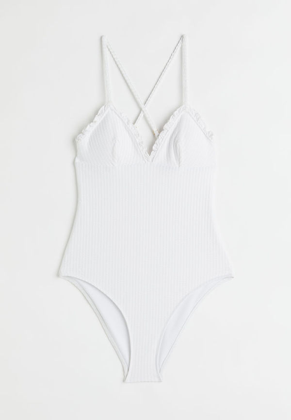 H & M - Baddräkt med vadderade kupor - Vit