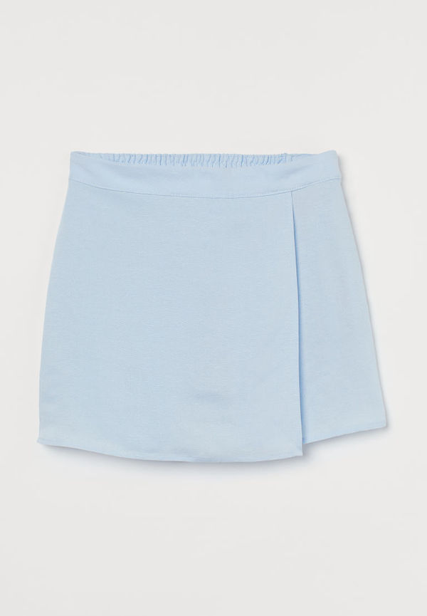 H & M - Byxkjol i linmix - Blå