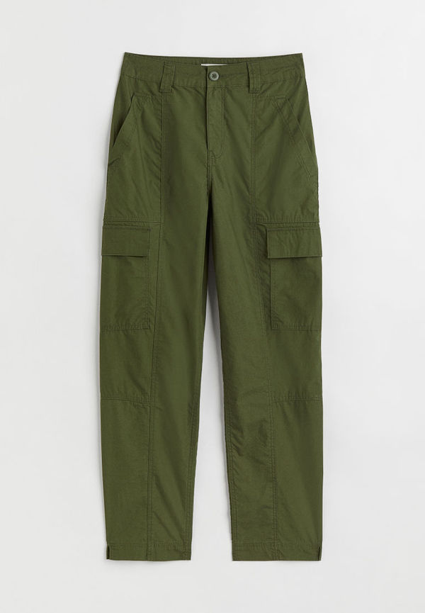 H & M - Cargobyxa i bomull - Grön