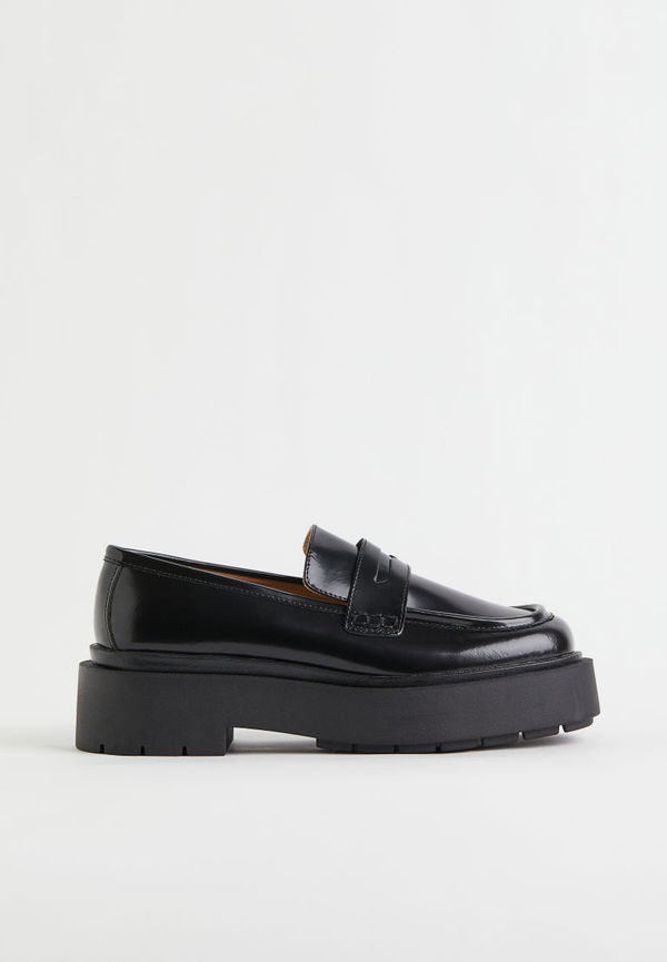 H & M - Chunky leather loafers - Svart