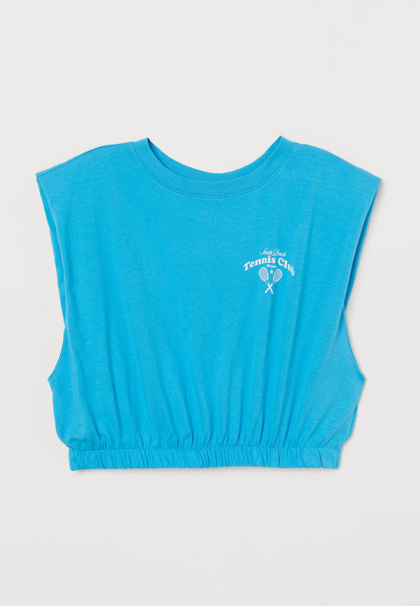 H & M - Croppad topp - Turkos
