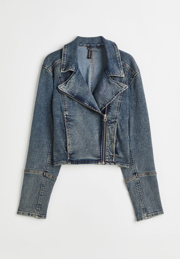 H & M - Denim biker jacket - Blå