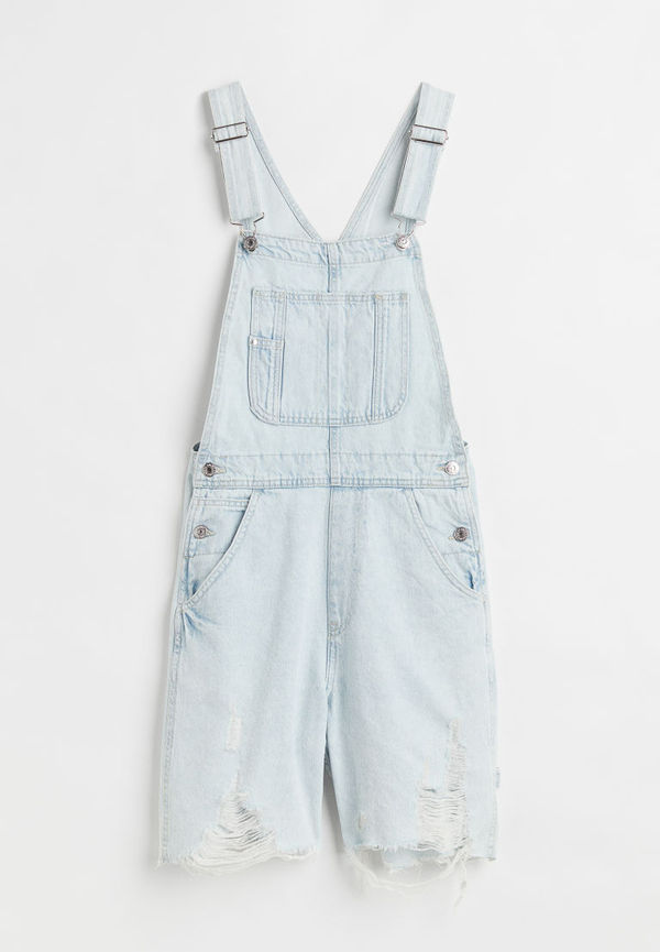 H & M - Denim dungaree shorts - Blå