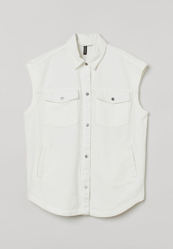 H & M - Denimväst - Vit