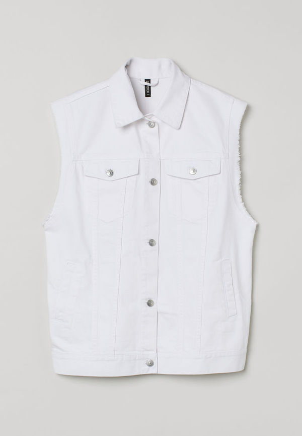 H & M - Denimväst - Vit