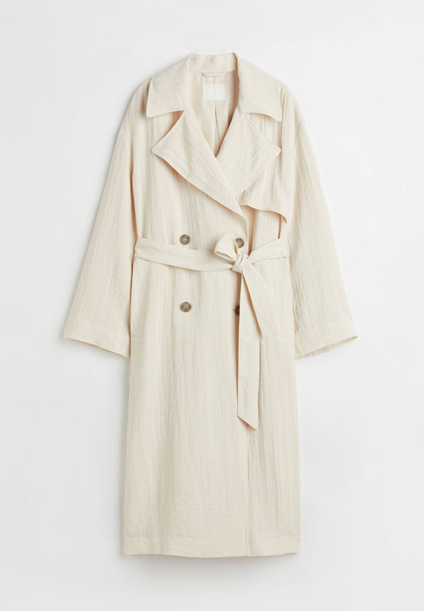 H & M - Dubbelknäppt trenchcoat - Beige