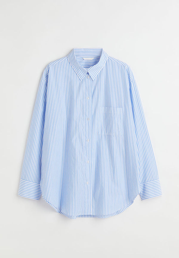 H & M - H & M+ Oversized bomullsskjorta - Blå