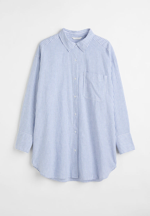 H & M - H & M+ Skjorta i linmix - Blå