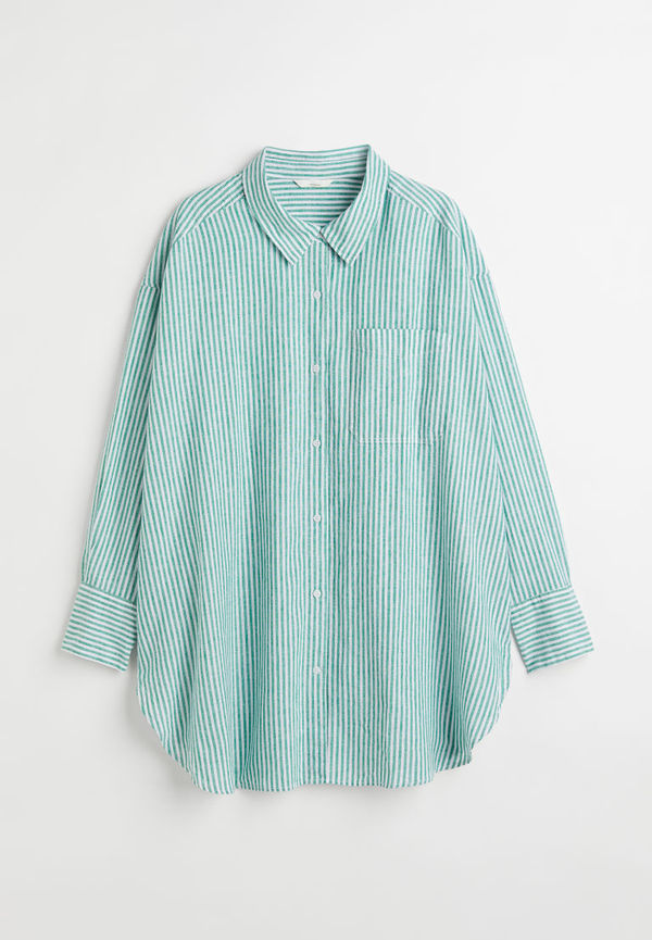 H & M - H & M+ Skjorta i linmix - Grön