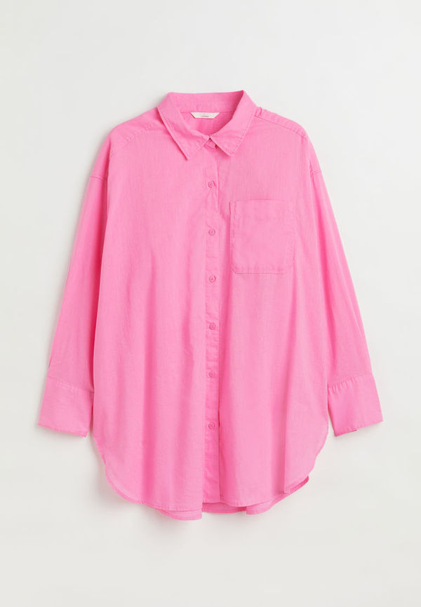 H & M - H & M+ Skjorta i linmix - Rosa