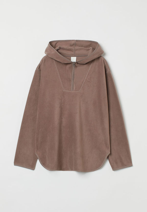 H & M - Huvtröja i fleece - Beige