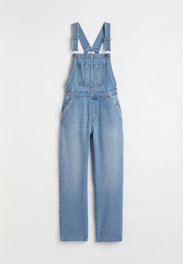 H & M - Hängselbyxa i denim - Blå