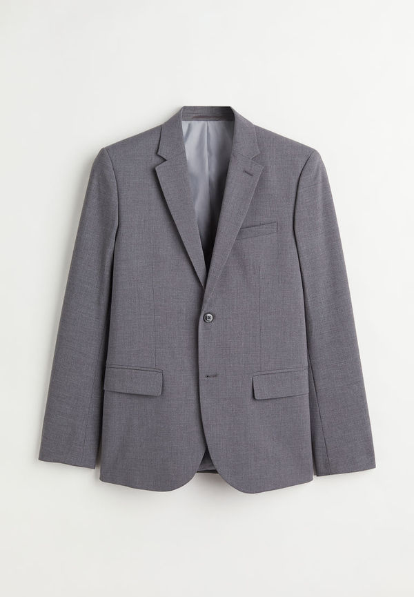 H & M - Kavaj Skinny Fit - Grå