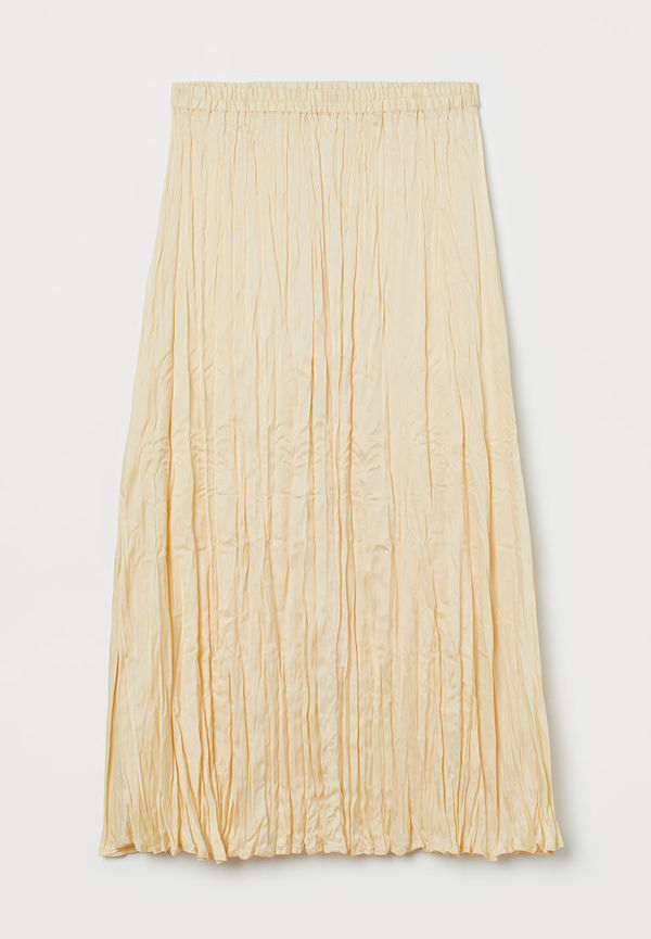 H & M - Krinklad kjol - Gul