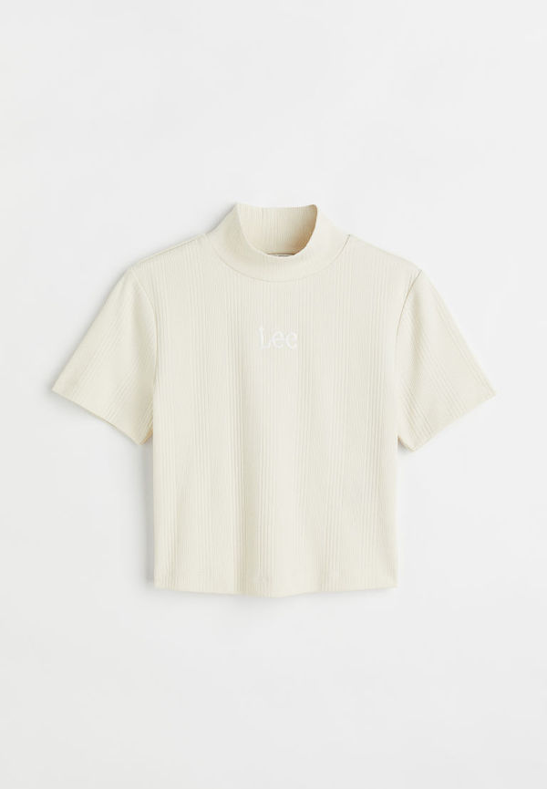 H & M - Krympt T-shirt - Vit