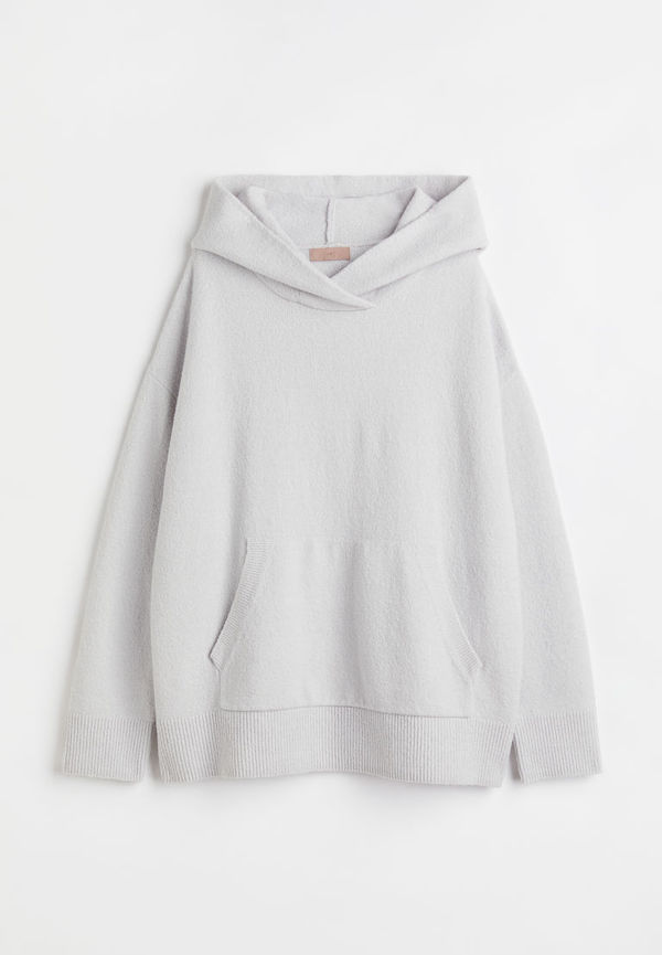 H & M - Lurvig huvtröja i bouclé - Grå