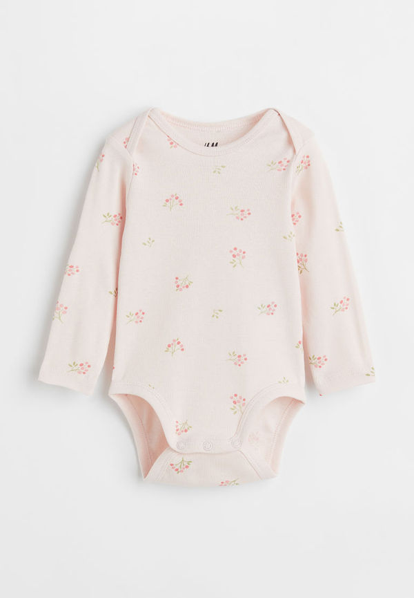 H & M - Långärmad body - Rosa