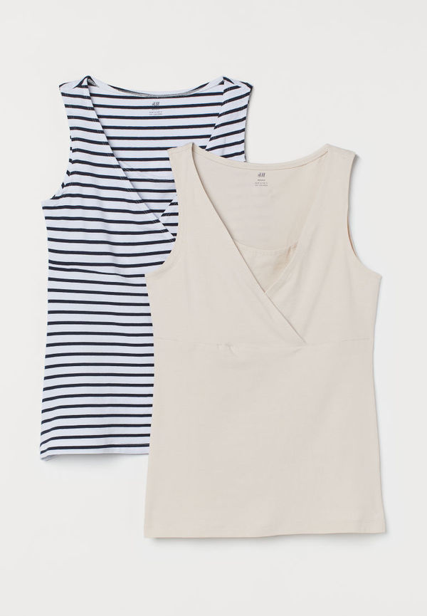 H & M - MAMA 2-pack amningslinne - Blå
