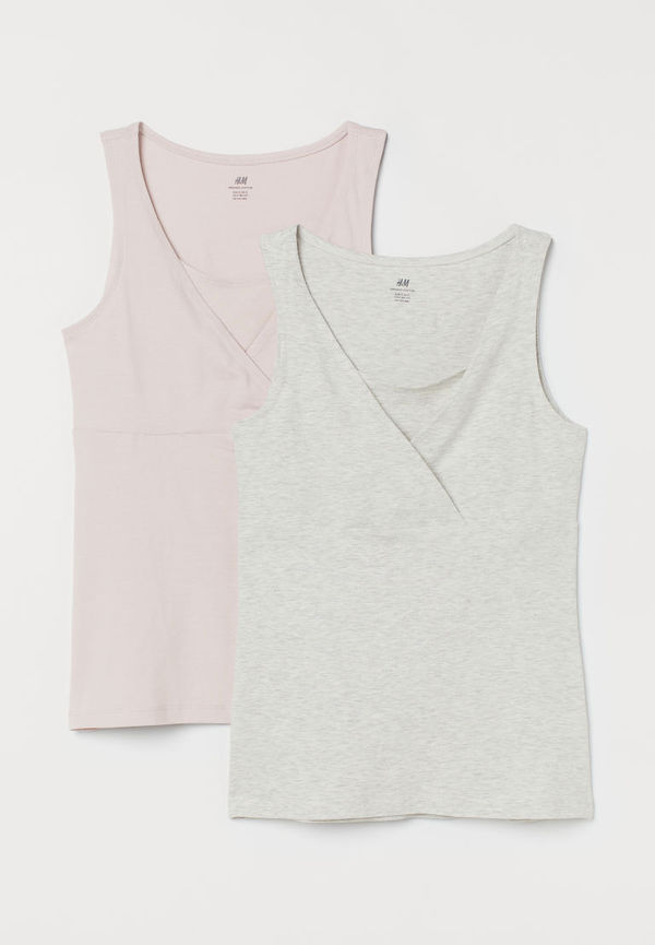 H & M - MAMA 2-pack amningslinne - Grå