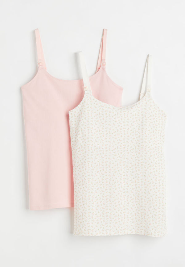H & M - MAMA 2-pack amningslinne - Vit