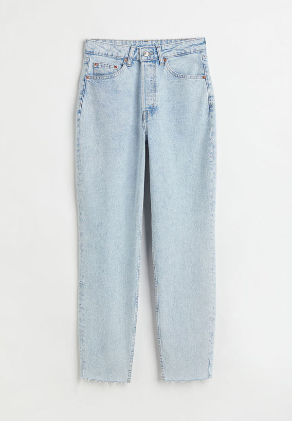 H & M - Mom High Ankle Jeans - Turkos