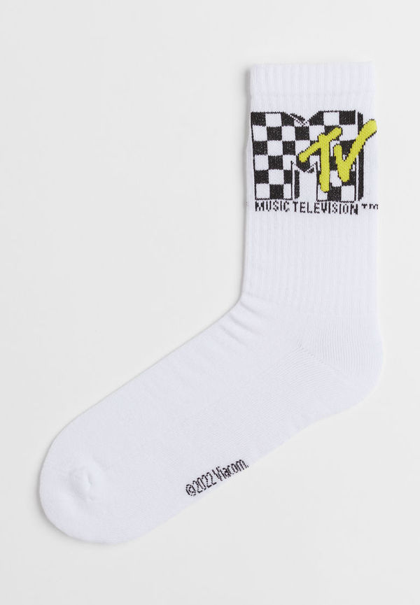 H & M - Motif-detail socks - Vit